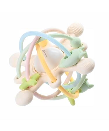 Colifree - Teething ring for babies rattle soft and easy to grip teething toy Soft Fluor