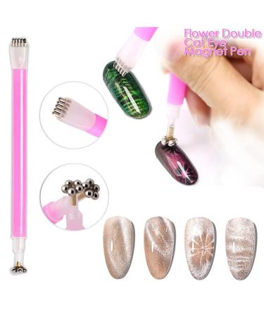 Wishesmar 14-Piece Nail Art Tool Set | DIY Magic 3D Magnetic Pencil & Cat Eye Gel Applicator | Create Stunning Cat Eye Effects - Buy Online on GoSupps.com