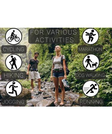 Hydration Running Belt with Bottles - Black - Large - Fits 34-50 inches - Ideal Water Belt for Men and Women - iPhone Holder - Fuel Marathon Waist Pouch - for Jogging, Cycling, Biking - Buy Online on GoSupps.com