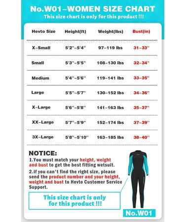 Hevto Women Wetsuit 3/2mm Neoprene Full Suit - Blue, Medium | Stay Warm in Cold Water | Ideal for Surfing, Swimming, Diving, SUP - Buy Online on GoSupps.com