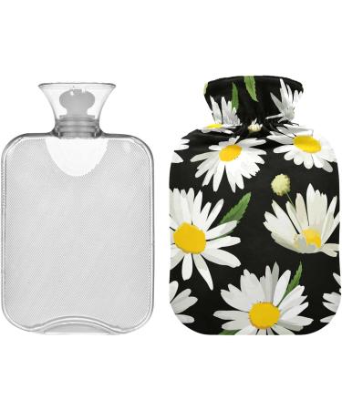 NAANLE 1L Hot Water Bottle - Chrysanthemums Daisy Flower Design for Menstrual Cramps Relief & Heat Therapy - Transparent Heating Bag for Hand & Foot Comfort - Buy Online on GoSupps.com