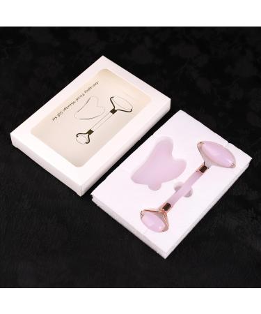 Buy Female Facial Gua Sha Jade Roller & Rose Quartz Massager Set for Glowing Skin - International Shipping Available - Buy Online on GoSupps.com