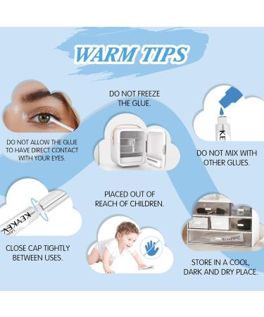 KevKev 10ml Waterproof Eyelash Glue for Lash Clusters & Extensions - Long-Lasting Bond - Includes Lash Brush & Remover Swabs - Clear Lash Adhesive - Buy Online on GoSupps.com
