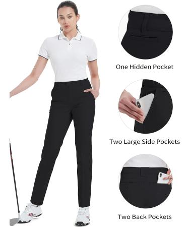Women's Stretch Golf Pants - Lightweight & Breathable Twill Chino - Black (2 Pack) - Buy Online on GoSupps.com