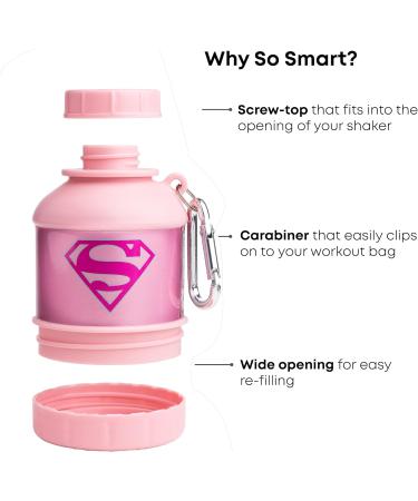 SmartShake Whey2Go Funnel & Protein Box - 110 ml Storage Box - DC Supergirl Edition - Perfect for Protein Shakes & Supplements - International Shipping Available - Buy Online on GoSupps.com