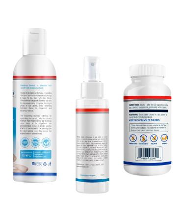 Hair Growth Shampoo & Serum Capsules | Ultra Strength Hair Thickening Spray | Hair Loss Prevention Supplement - 4oz & 60 Caps - Buy Online on GoSupps.com
