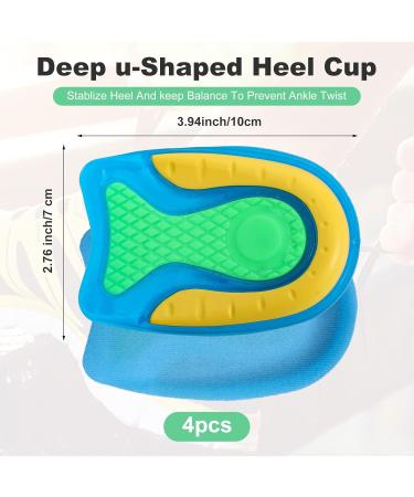 Sibba 4 Pcs Children Heel Cups - Arch Support Insoles for Comfort | Non-Slip Silicone Shoe Inserts | Breathable Cushion Sole Protectors for Little Sports - Buy Online on GoSupps.com