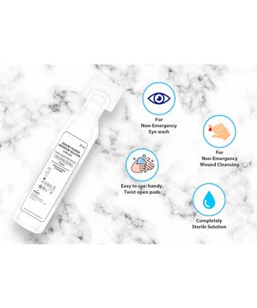 KNOXZY Sterile Saline Pods 20ml - Eye Wash & Wound Cleansing for Topical Irrigation | Pack of 25 - Buy Online on GoSupps.com
