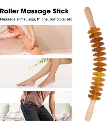 Shop Sungooyue 15-Roll Trigger Point Massage Device - Hand-Held Muscle & Lymph Drainage Massager for Arms Legs Thighs & More - Yellow - Buy Online on GoSupps.com