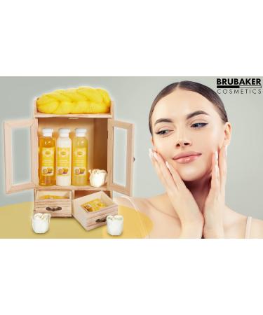 BRUBAKER Cosmetics Bath & Care Set - Lemon Scented in Wooden Cabinet | International Shipping - Buy Online on GoSupps.com