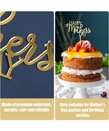 6pcs Happy Mother's Day Cake Topper Gold Acrylic Mothers Day Cupcake Topper Cake Picks Cupcake Toppers for Mothers Day Birthday Party Decoration Supplies - Buy Online on GoSupps.com