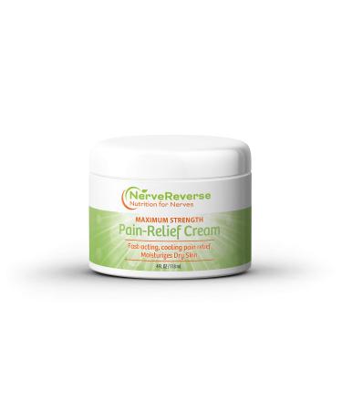 NerveReverse - Neuropathy Nerve Pain Relief Cream for feet, Hands, Legs Toes. Large 4 OZ. JAR. Fast-Acting, Maximum Strength Pain-Relief Cream with Menthol, MSM, Carnitine, Alpha Lipoic Acid