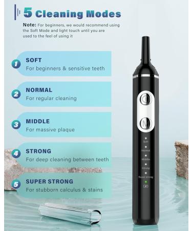 Stainless Steel Dental Plaque Remover with 5 Modes & LED Light - Rechargeable & 4 Heads Included - Buy Online on GoSupps.com