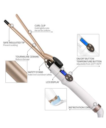 9mm Ceramic Curling Iron - Professional Tourmaline Curl Wand for All Hair Lengths - Buy Online on GoSupps.com