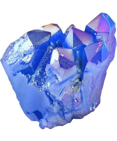 Buy Nupuyai Titanium Coated Blue Bergkristall Druse - Irregular Quartz Geode Crystal Cluster for Reiki & Feng Shui Decoration | International Shipping Available - Buy Online on GoSupps.com