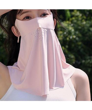 UV Protection Face Masque | Sun Masque SPF Face Cover - UV Masque Cooling Sun Face Cover Sunscreen Masque Full Face Shield Face & Neck UV Protector Pink - Buy Online on GoSupps.com