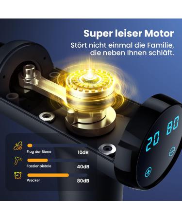 Buy Handheld Muscle Massage Gun 20-Speed Percussion Device with LCD Touchscreen 8 Massage Heads Cordless Deep Tissue Relief International Shipping Available - Buy Online on GoSupps.com