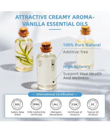 HIQILI 100ML Vanilla Essential Oil 100% Pure Natural Vanilla Oil with Glass Dropper Strong Fragrance for Body Lotion-3.38 Fl Oz Vanilla 100 ml (Pack of 1) - Buy Online on GoSupps.com