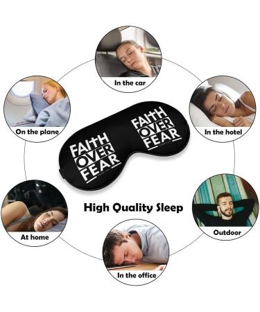 Faith Over Fear Scripture Sleep Mask | Adjustable Straps | Blackout Eye Cover - Buy Online on GoSupps.com