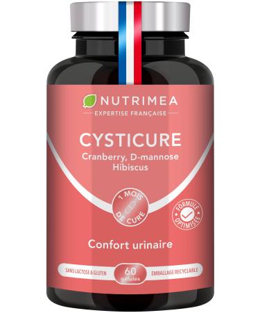 Cysticure - Inconfort Urinaire & Protection de la Flore Intime - Synergie Efficace avec Canneberge Hibiscus & D-Mannose - 60 G lules Vegan - Nutrimea - Fabriqu en France