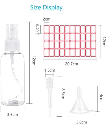 Airsmall 12-Pack 60ml Empty Spray Bottles with Funnels & Labels - Perfect for Beauty Makeup Travel & Sports - Buy Online on GoSupps.com