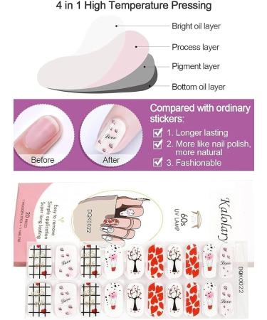 Kalolary Gel Nail Polish Strips Nail Gel Art Sticker Waterproof Full Nail Wraps Decal Sets with Nail File and Stick for Women Girls Nail Art Decor (UV/LED Lamp Required) (Tree and Heart) - Buy Online on GoSupps.com