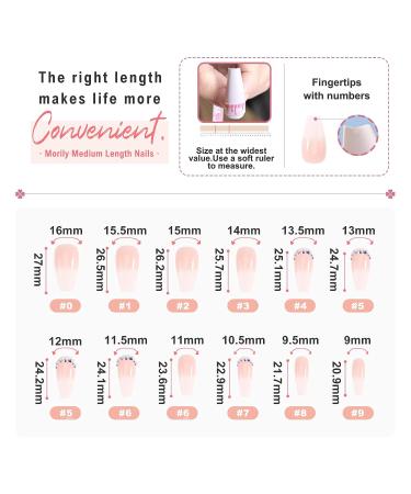Morily 24Pcs Pink Ombre Press On Nails with Rhinestones - Long Medium Length Artificial Manicure Kit for Women and Girls - Buy Online on GoSupps.com