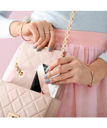 Travel Lipstick Organizer Case - Portable Makeup Bag with Mirror in Black White Rose Gold Marble | Stylish & Compact for All Your Cosmetics - Buy Online on GoSupps.com