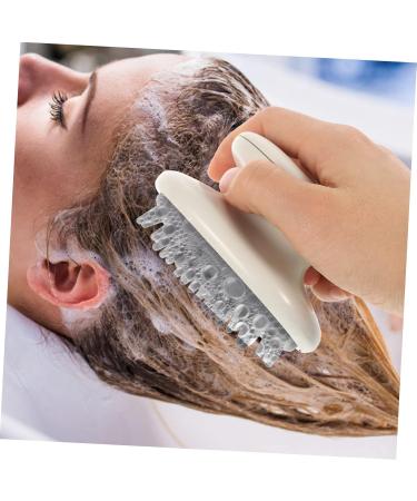 Healvian 2-in-1 Shampoo Brush & Hair Massage Tool - Portable Rubber Hair Wash Brush for Men & Women - White Hair Scalp Cleaner - Buy Online on GoSupps.com