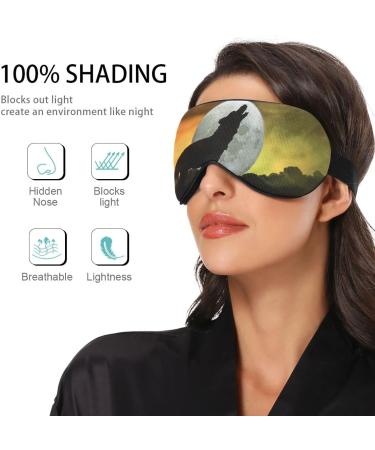 Unisex Howling Wolf Full Moon Sleep Eye Mask - Comfortable Night Shade Cover - Buy Online on GoSupps.com