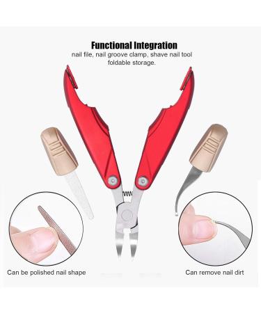 Nail Clippers Durable ABS Stainless Steel Ingrown Nail Clippers Multifunctional for Nail Salon for Home(Matte red) - Buy Online on GoSupps.com