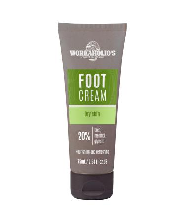 WORKAHOLIC S Premium 20% Urea Complex Foot Cream with Glycerin Almond Oil Shea for Dry Cracked Feet 75ml