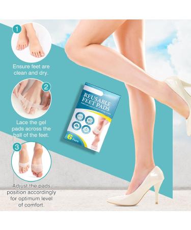 12 Pairs Silicone Foot Cushions - Breathable Shockproof Metatarsal Pads for Work Travel & Shopping - Non-Slip Comfort - Buy Online on GoSupps.com