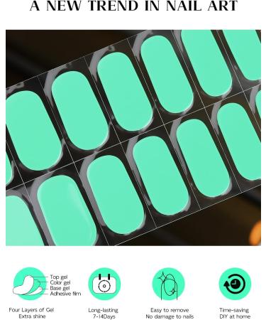 Ebanku 20PCs UV Gel Nail Film - MITH Green Self-Adhesive Nail Wraps UV Foil Stickers with Nail File for Women & Girls Nail Decoration - Buy Online on GoSupps.com