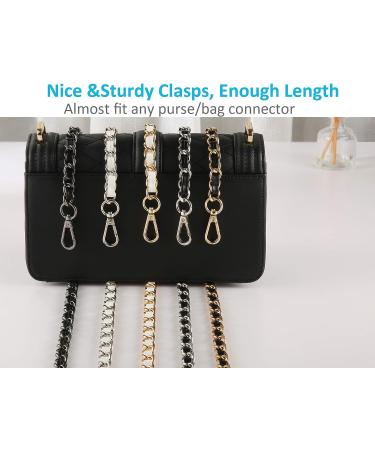 UTreers Crossbody Bag Chain Strap - 47.2 Gold & Black Leather Replacement Handbag Chain - Buy Online on GoSupps.com