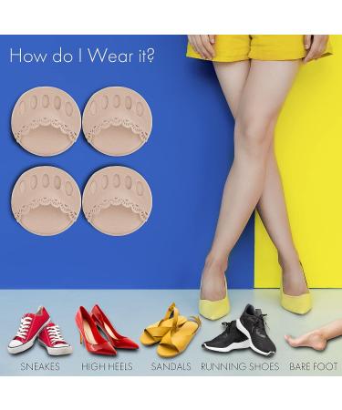 Marron Smith Women Metatarsal Pads & Ball of Foot Cushions Lace Socks 2 Pairs (Beige) - Buy Online on GoSupps.com