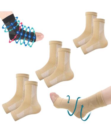 Ibdry compression socks only for at night compression stockings compression socks at night-orthopedic compression socks compression socks for the night Skin Tone 3PCs Unity size