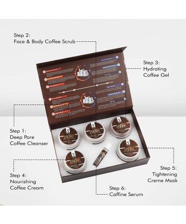 NutriGlow NATURAL'S Raw Irish Coffee Facial Kit For Deep Exfoliation Pore Cleanser Hydrate Skin Acne Treatment With Cocoa butter with Oatmeal 9.17 Oz - Buy Online on GoSupps.com