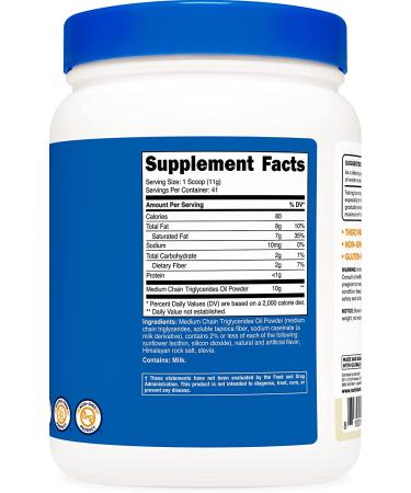 Nutricost Premium MCT Oil Powder - 1 LB Vanilla | Keto & Ketogenic Diet | Zero Net Carbs, Non-GMO | Gluten-Free Medium Chain Triglyceride - Buy Online on GoSupps.com