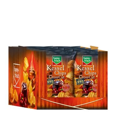 funny-frisch Kessel Chips Cross Cut Spicy BBQ Sauce Style pack of 10 (10 x 120 g)