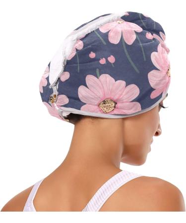 Buy Pink Daisy Flower Hair Towel 2 Pack - Super Absorbent Quick Dry Hair Turbans for Women & Girls - Buy Online on GoSupps.com