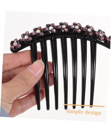 Ipetboom 1pc Teasing Combs for Women Hair Clips French Hair Comb Crystal Hair Side Comb Hair Combs for Women Wide Tooth Comb Clips Black Side Combs Girl Hair Accessories Miss Rhinestones - Buy Online on GoSupps.com