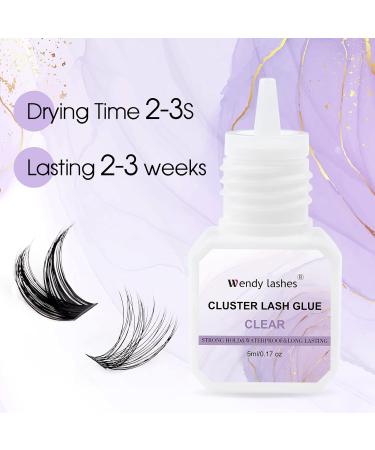Buy Transparent Eyelash Glue 5ml - Waterproof Cluster & Individual Lash Adhesive - 72 Hour Hold - Buy Online on GoSupps.com