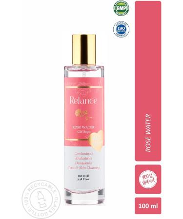 Relance Rose Water Tonic Natural Skin Cleansing Solution Pink 100ml/3.38 Fl.oz GMP Certified - Buy Online on GoSupps.com
