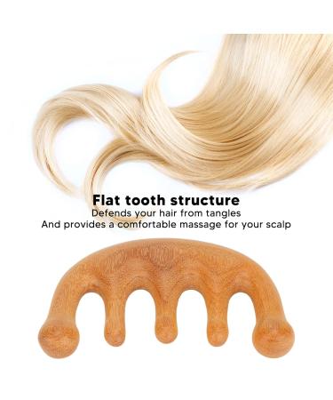 Natural Wood Wide Tooth Hair Comb | Scalp Massage & Multifunctional Portable Comb for Head Neck & Shoulders - Ship Internationally - Buy Online on GoSupps.com