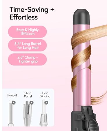 Wavytalk 1 Inch Rotating Curling Iron - Effortless Waves Self-Rotating Barrel Up to 430 F Dual Voltage Rose Gold - International Shipping Available - Buy Online on GoSupps.com