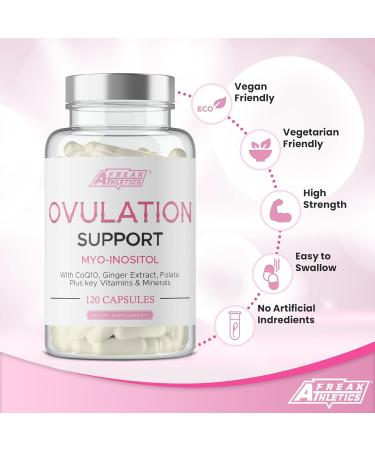 Ovulation Support Supplement: Myo-Inositol, CoQ10, Folic Acid, Vitamins & Minerals - Women's Fertility, Hormone Balance, Ovarian Support - PCOS Capsules - 120 Capsules UK Made - Buy Online on GoSupps.com