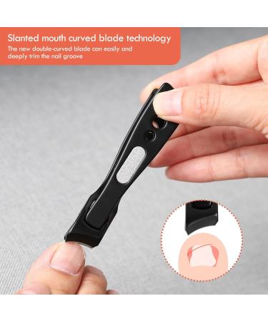 Bezox Nail Clipper - Sloping Nose Design for Ingrown & Thick Nails | Premium Stainless Steel Fingernail Scissors for Men & Women - Black - Buy Online on GoSupps.com