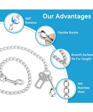 EfuturTime Bite-Resistant Dog Leash 85cm | Durable Car Seat Belt for Dogs & Cats | Stainless Steel 304 | Perfect for Small & Large Pets - Buy Online on GoSupps.com