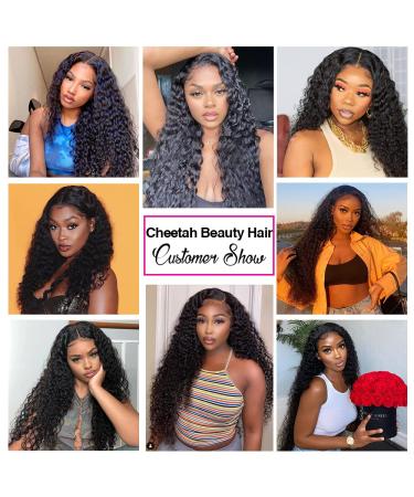 CHEETAHBEAUTY 30 Inch Deep Wave 13x6 HD Lace Front Wig | Brazilian 10A Grade Curly Human Hair Wig for Black Women - Pre Plucked with Baby Hair | 180% Density Natural Black - Buy Online on GoSupps.com